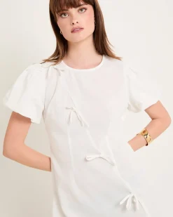 Bow Cap Sleeve Mini Dress