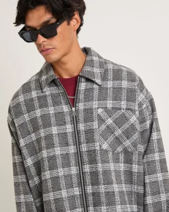 Brushed Check Zip Jacket