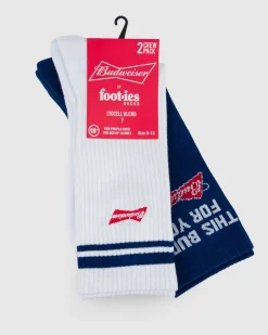 Budweiser Slogan Sneaker Socks 2 Pack