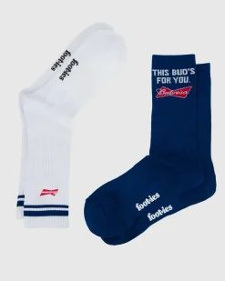Budweiser Slogan Sneaker Socks 2 Pack