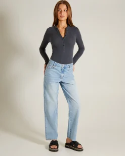 Button Front Long Sleeve Bodysuit