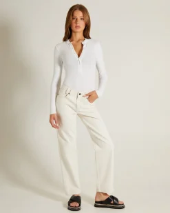 Button Front Long Sleeve Bodysuit