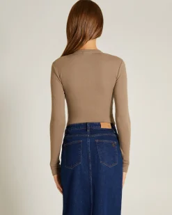 Button Front Long Sleeve Bodysuit