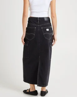 Cargo Midi Denim Skirt Throwback
