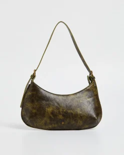 Cari Shoulder Bag Green Distressed