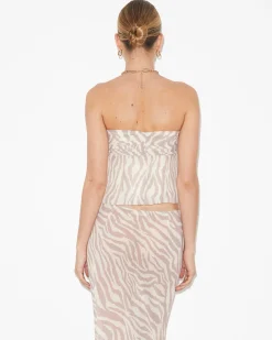 Cassie Ruched Corset Top in Beige
