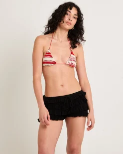 Cata Micro Triangle Ruffle Knit Bikini Top