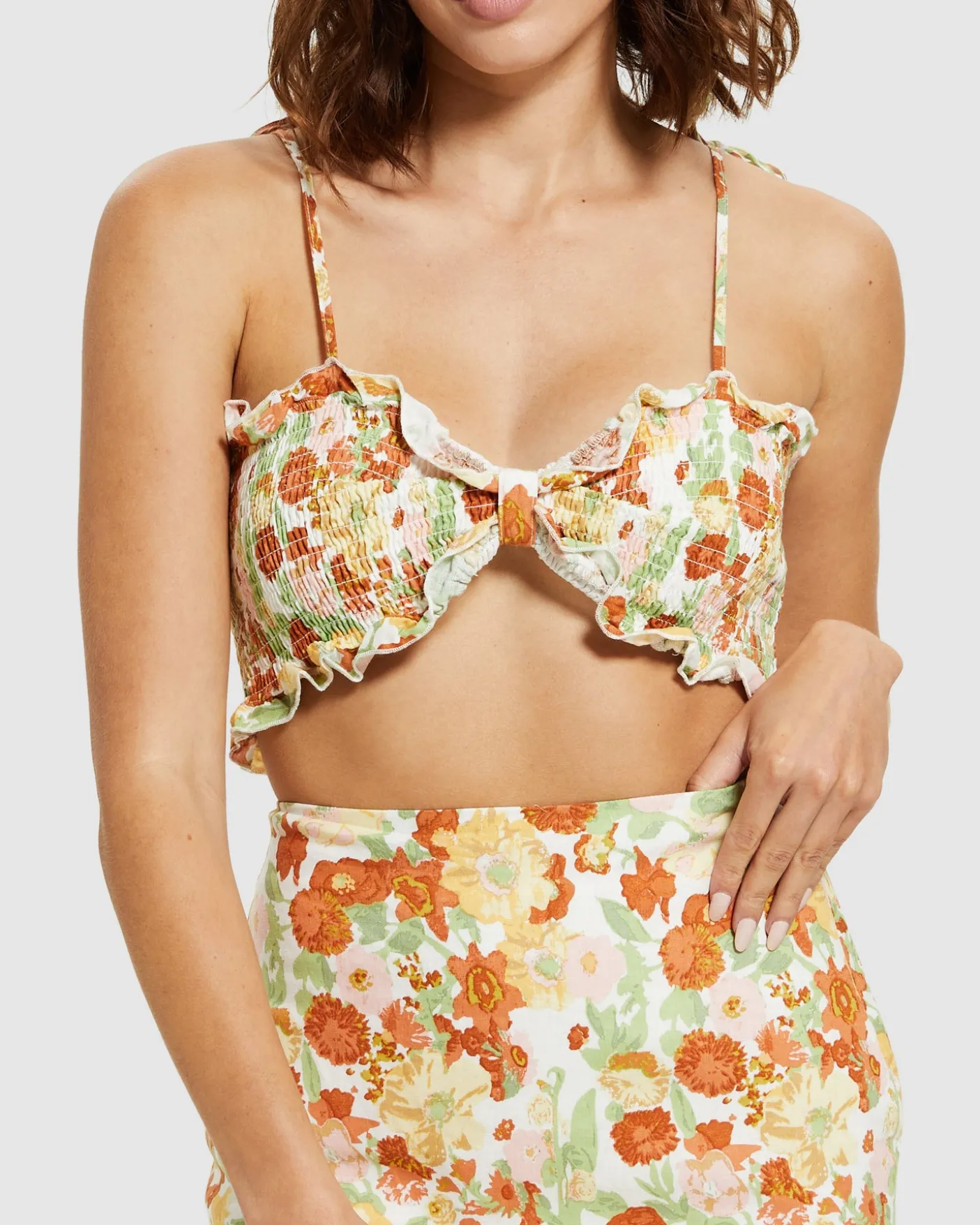 Celest Floral Shirred Top