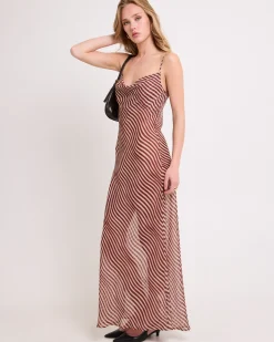 Celly Cowl Sheer Maxi Dress