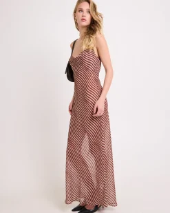 Celly Cowl Sheer Maxi Dress