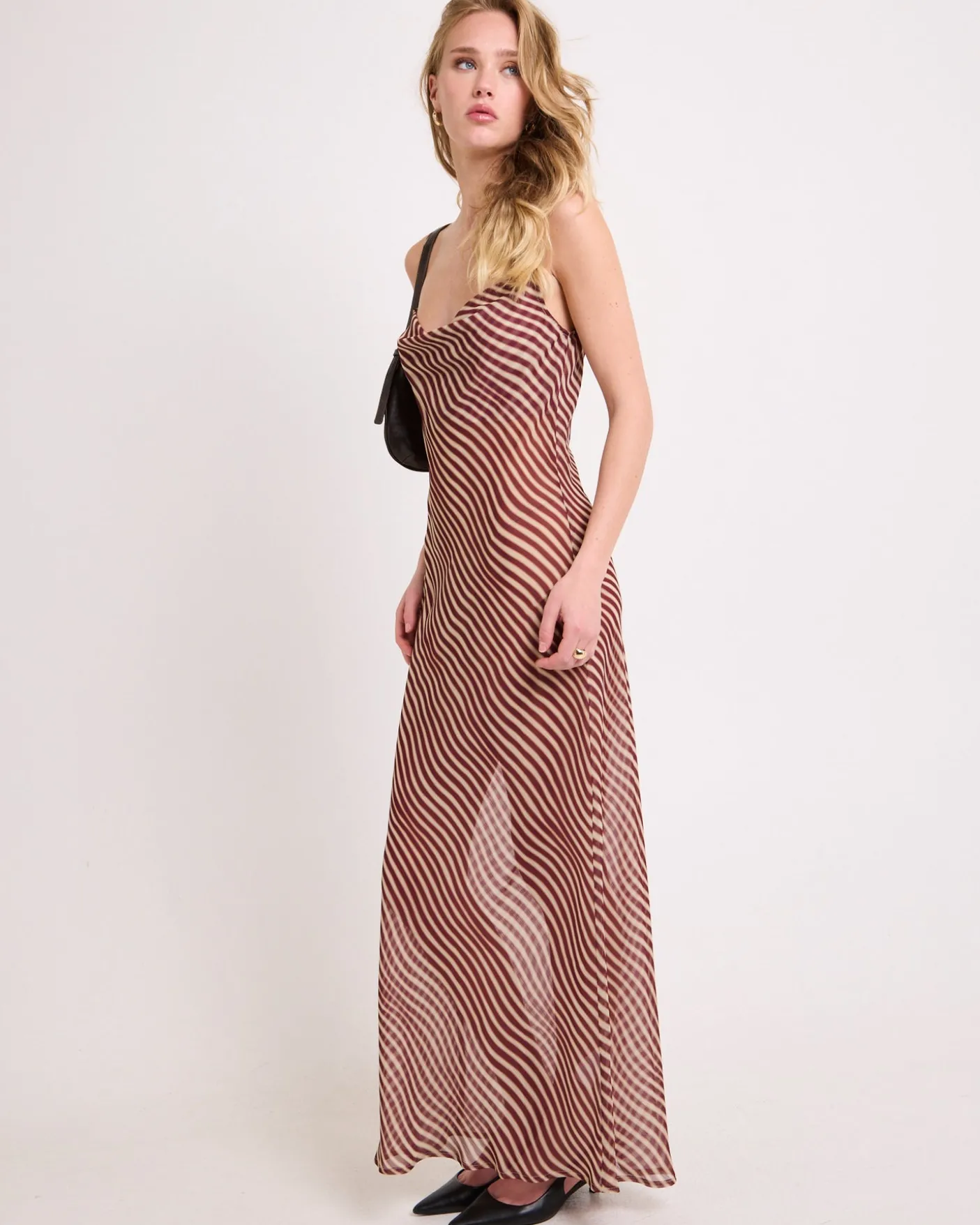 Celly Cowl Sheer Maxi Dress