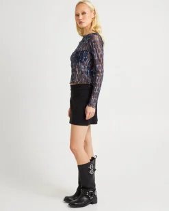 Chains Mesh Long Sleeve Top