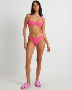 Check Mate Bikini Bottom Briefs in Raspberry Pink