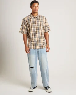 Check Out Recycled Short Sleeve Shirt in Moonbeam Check