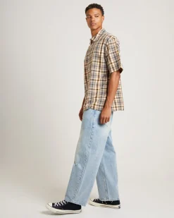 Check Out Recycled Short Sleeve Shirt in Moonbeam Check