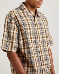 Check Out Recycled Short Sleeve Shirt in Moonbeam Check