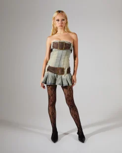 Chelsea Denim Kilt Mini Dress