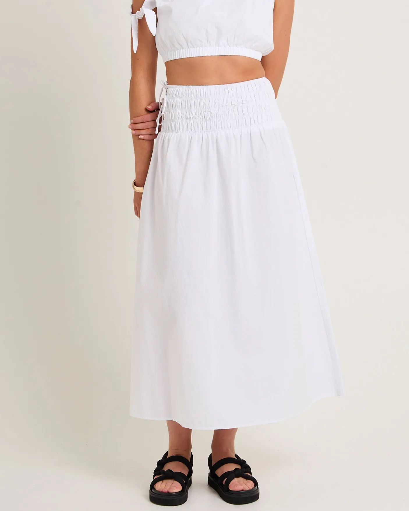 Clara Tie Side Midi Skirt