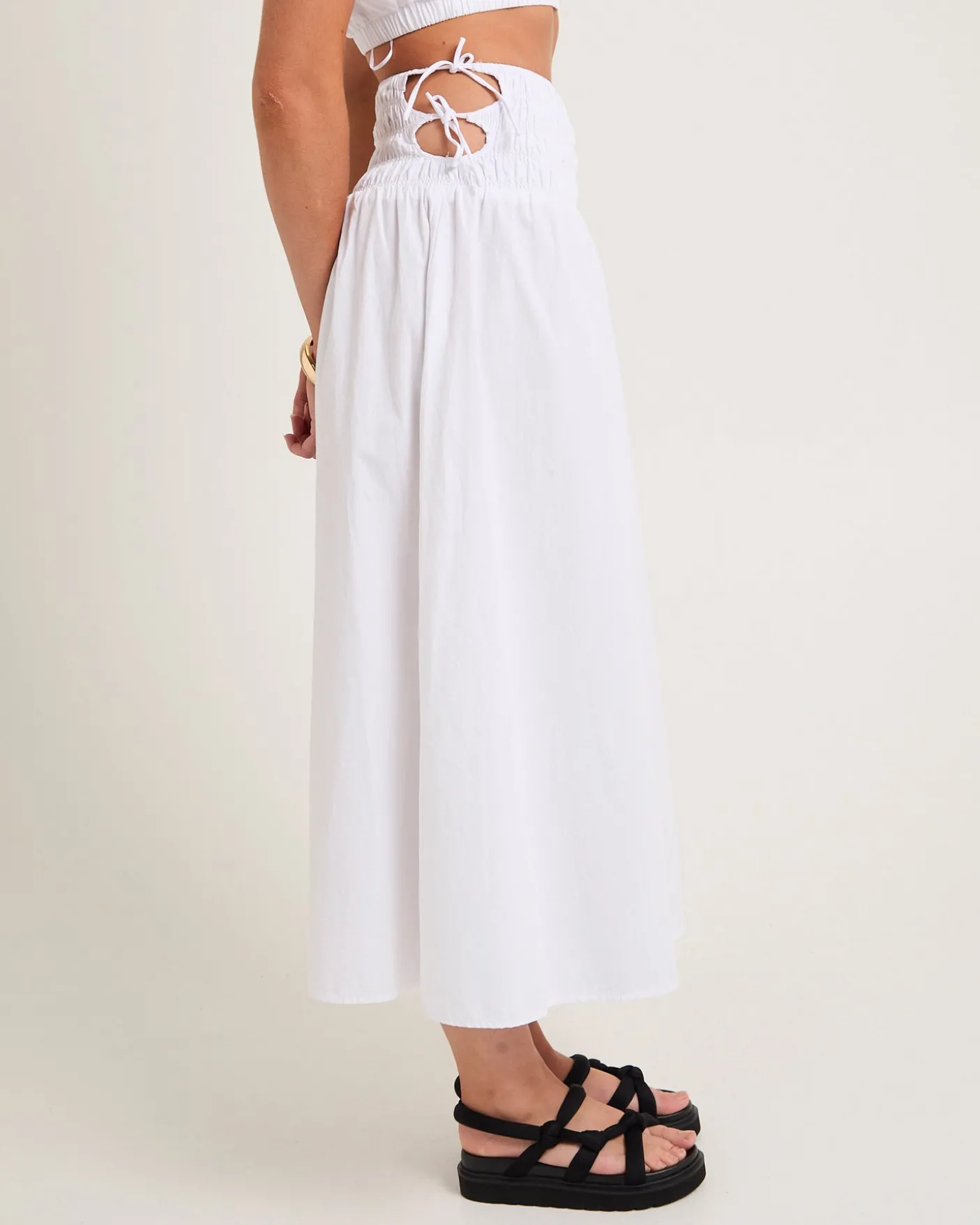 Clara Tie Side Midi Skirt