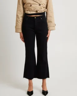 Classic Flare Crop Denim Jeans Jet