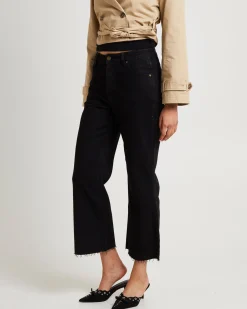 Classic Flare Crop Denim Jeans Jet