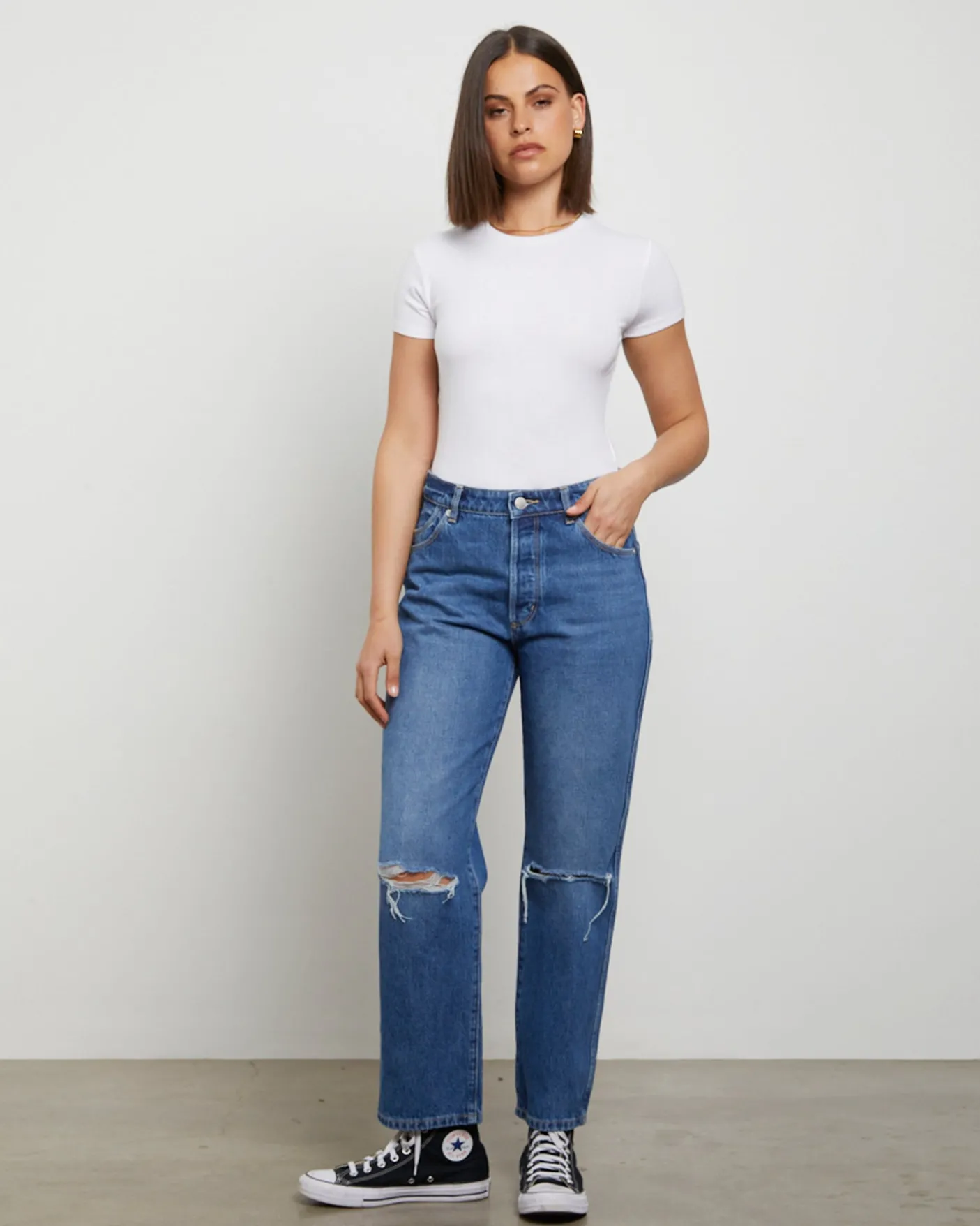 Classic Straight Ankle Denim Jeans Linda