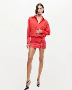 Clicquot Mini Skirt Crimson Red