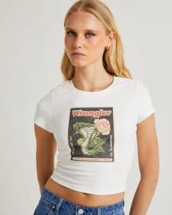 Cobra Rose Baby Rib Tee Vintage White