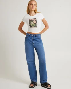 Cobra Rose Baby Rib Tee Vintage White