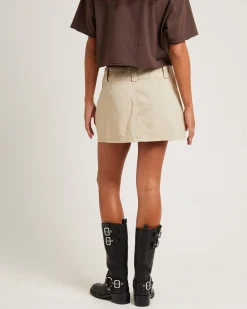 Codie Mid Rise Cargo Skirt Stone