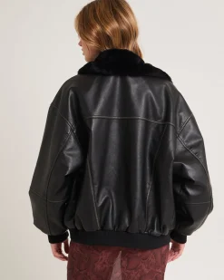 Cody Fur Trim Distressed PU Jacket