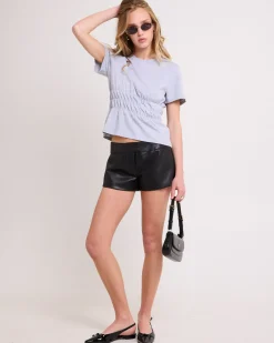 Corey Leather Look Shorts