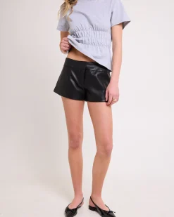 Corey Leather Look Shorts