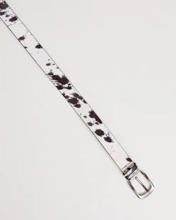 Cow Print Leather Belt