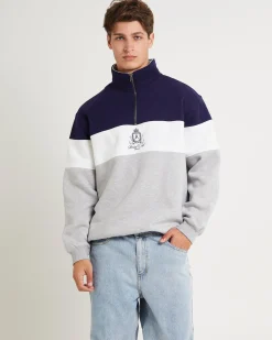 Crest Panel 1/4 Zip Jumper