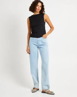Crinkle 90s Top Black