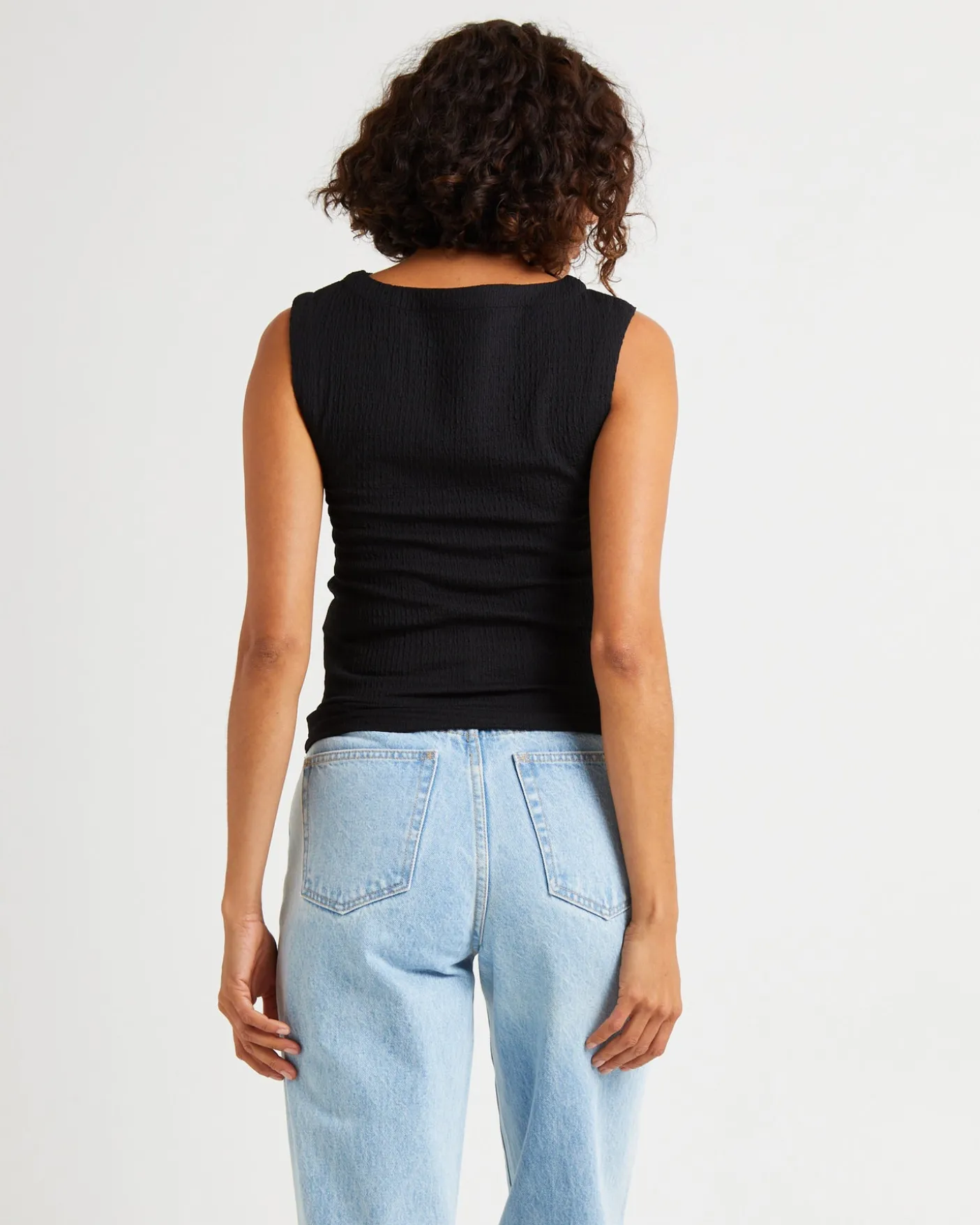 Crinkle 90s Top Black