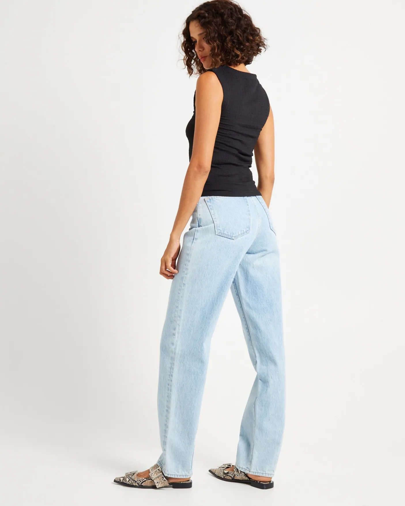 Crinkle 90s Top Black