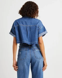Cropped Western Denim Shirt