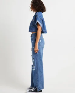 Cropped Western Denim Shirt