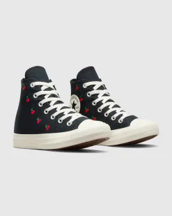 CTAS Hi Top Cherry Canvas Sneakers in Black