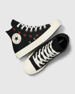 CTAS Hi Top Cherry Canvas Sneakers in Black