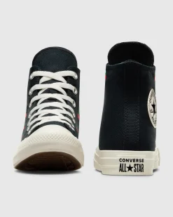 CTAS Hi Top Cherry Canvas Sneakers in Black