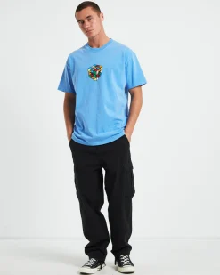 Cube Heavyweight Short Sleeve T-Shirt in Blue