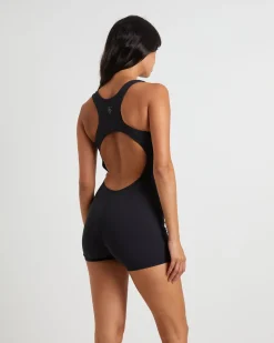 Cut Out Unitard in Black
