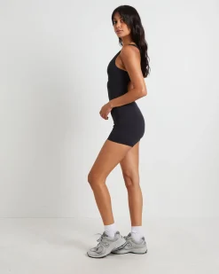 Cut Out Unitard in Black