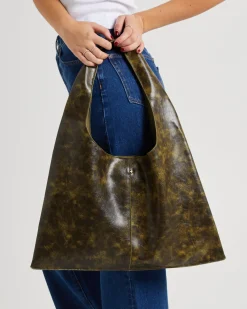 Cyrus Tote Bag Green Distressed