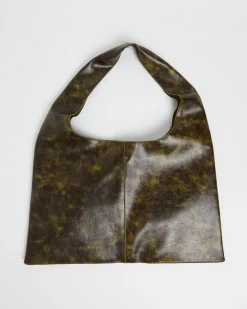 Cyrus Tote Bag Green Distressed