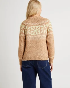 Daisy Chain Knit Sweater Caramel Lime