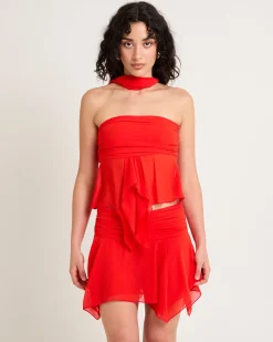 Daphony Chiffon Wrap Top